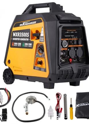 Инверторный бензиновый-газовый генератор maxpeedingrods mxr3500s, номинал 3,2 квт, электростарт3 фото