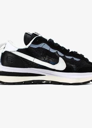 Sacai x nike vaporwaffle black/white4 фото