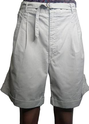 Винтажные шорты высокая посадка карманы защипы