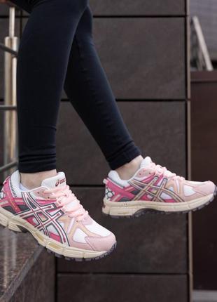 Asics gel kahana 8 white pink женские кроссовки5 фото