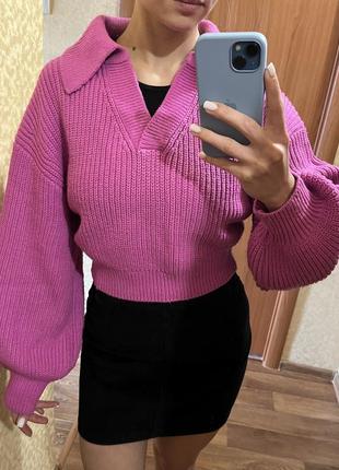 Шикарний рожевий светр zara