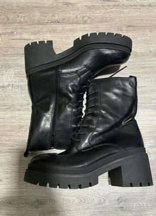 Высокие ботинки сапоги кожаные tamaris5 фото