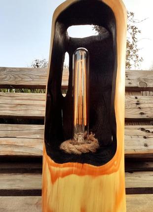 Ночник. декоративная лампа отверстия из ольхи! ручная работа!!