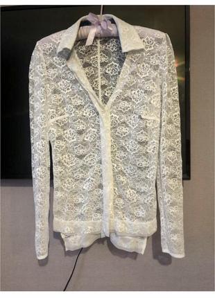 Ошатна біла мереживна сорочка блуза arefeva