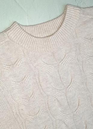 🎁1+1=3 брендовый нежно-кремовый теплый свитер оверсайз с шерстью marks&amp;spencer, размер 48 - 507 фото