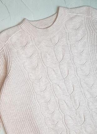 🎁1+1=3 брендовый нежно-кремовый теплый свитер оверсайз с шерстью marks&amp;spencer, размер 48 - 502 фото