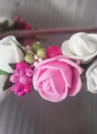 Обруч венчик с цветами