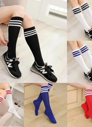 Гольфи під колінку помаранчеві 3022 спортивні панчохи бавовняні літні зі смугами...