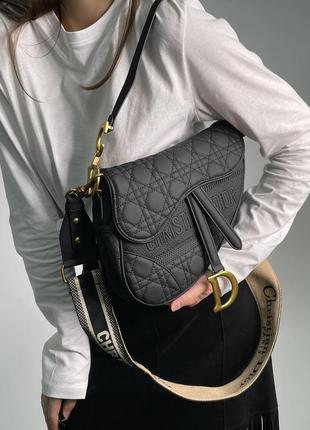 Christian dior saddle bag in ultra matte black5 фото