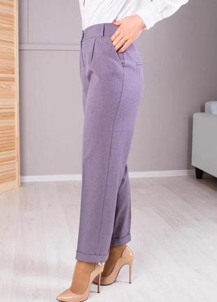 Женские  брюки "зария",ткань тиар, размеры 44,46,48 50,52,54,56 серо-красные3 фото