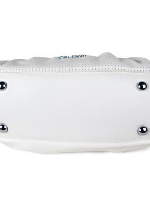 Женская нарядная сумка, среднего размера , материал эко-кожа , белая4 фото
