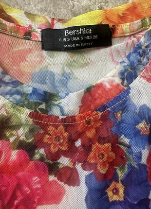 Футболка сітка квіти bershka2 фото