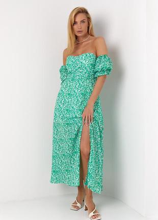 Цветочное платье-бюстье с пышной юбкой артикул: 3394