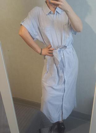 Льняное платье-рубашка американского бренда justfab