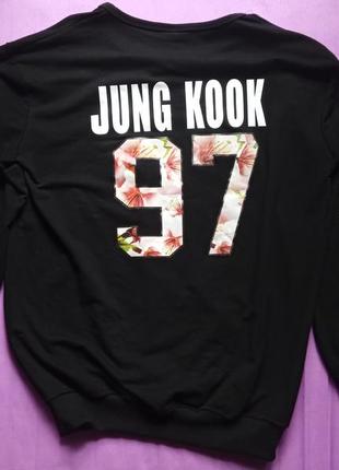 Чорний світшот лонгслів з надписом кпоп бтс чонгук 97 bts jungkook3 фото