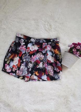 Стильные шорты на запах в цветочный принт 44 размер1 фото