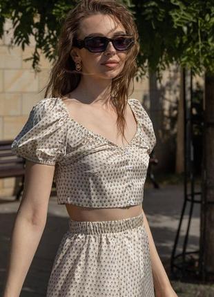 Alisha 30010 жіночий комплект топ і довга спідниця з вирізами шовк армані люкс