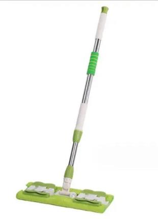 Швабра для быстрой уборки с насадкой из микрофирби на зажимах с насадкой