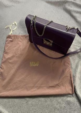 Женская фиолетовая сумка briar натуральная кожа5 фото