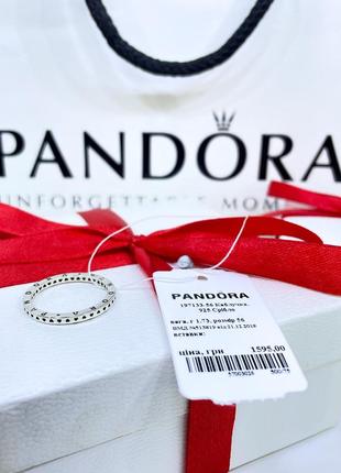 Серебряное кольцо кольца пандора pandora 197143 сердца пандора ниточка с логотипом логотип классика серебро проба s925 ale новое с биркой и пломбой
