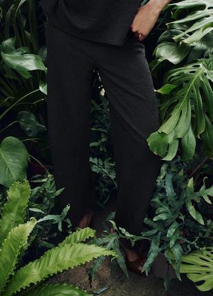 Широкі мʼякі сірі штани zara new