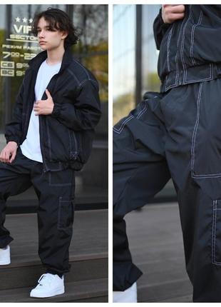 Трендовий костюм для підлітків "карго" куртка та штани, розміри на зріст 146 — 164 відеоогляд