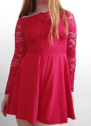 Женское платье-шорты красное