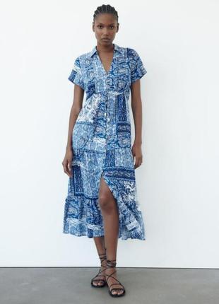 Бавовняне мідіплаття zara