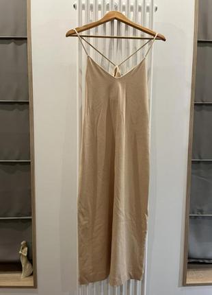 Платье комбинация на брительках zara котоновое
