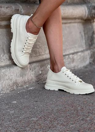 Кеди textile beige