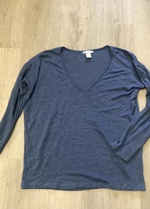 Лонгслив женская кофта 100% лен лето бренд h&m