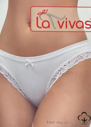 Хлопковые трусики с кружевным диктором от la vivas