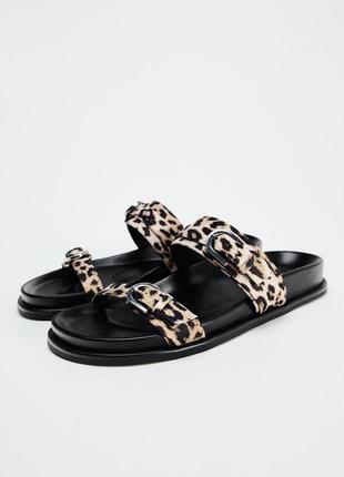 Шлепанцы zara леопардовые шлепанцы zara