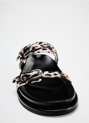 Шлепанцы zara леопардовые шлепанцы zara3 фото