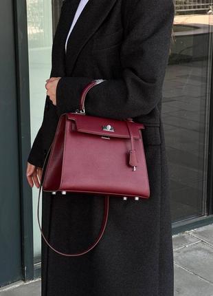 Сумка бордовая в стиле hermes kelly 28 cm