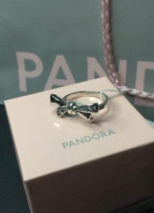 Серебряное кольцо кольца пандора pandora 197232cz сияющий бант бантик с камнями камнем серебро проба s925 ale новое с биркой и пломбой