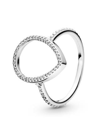 Серебряное кольцо кольца пандора pandora 196253cz силуэт капля с камнями камнем серебро проба s925 ale новое с биркой и пломбой