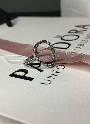 Серебряное кольцо кольца пандора pandora 196253cz силуэт капля с камнями камнем серебро проба s925 ale новое с биркой и пломбой