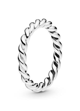 Серебряное кольцо кольца пандора pandora 190602 дорожка жгут скрученный серебро проба s925 ale новое с биркой и пломбой