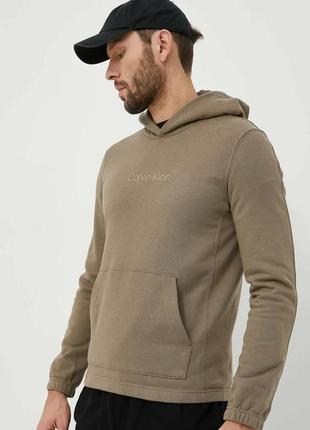 Alloriginal com ua кофта calvin klein performance essentials колір коричневий з капюшоном однотонна розміри