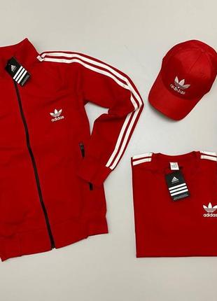 Набір 4в1 adidas: кофта-штани-футболка-кепка