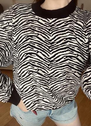 Свитер mango с принтом зебры 🦓