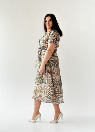 Жіноча літня легка сукня, сканувати креп-шифон на підкладці, розмір 522 фото