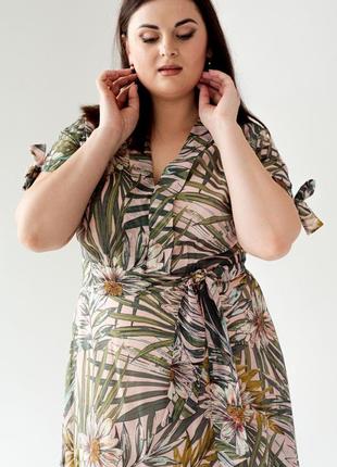 Жіноча літня легка сукня, сканувати креп-шифон на підкладці, розмір 524 фото