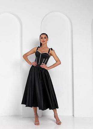 Комплект, декорований камінням, корсет спідниця