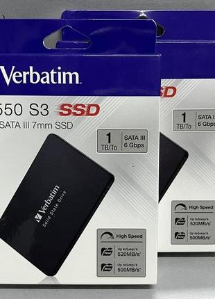Внутренний твердотельный ssd-накопитель verbatim vi550 s3 sata iii 7 mm, 1 тб новый!!!