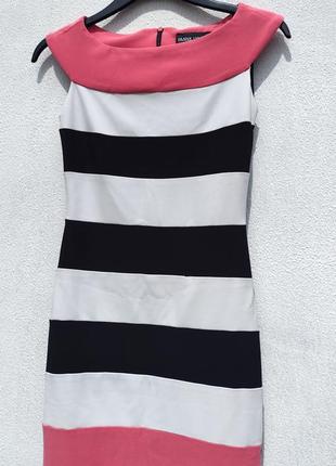 Щільне обтисле плаття в кольорову смужку frank lyman4 фото