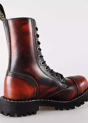 Steel черевики берці чоботи 10 дірок натуральна шкіра жіночі чоловічі чорні 🔥