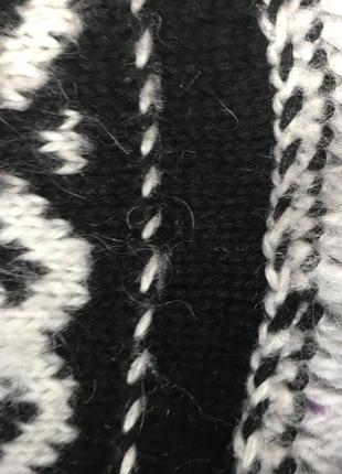 Рукавицы варежки с узором вязаные