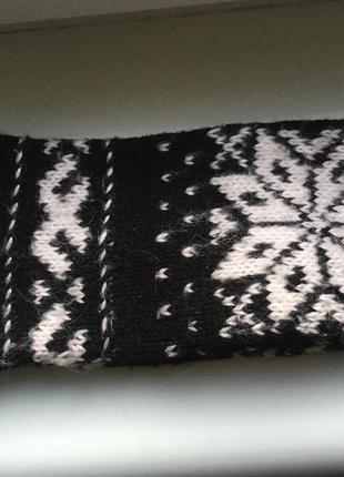 Рукавицы варежки с узором вязаные